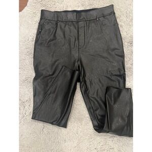 Spanx Faux Leather Pullon black ankle Pants Size 1X